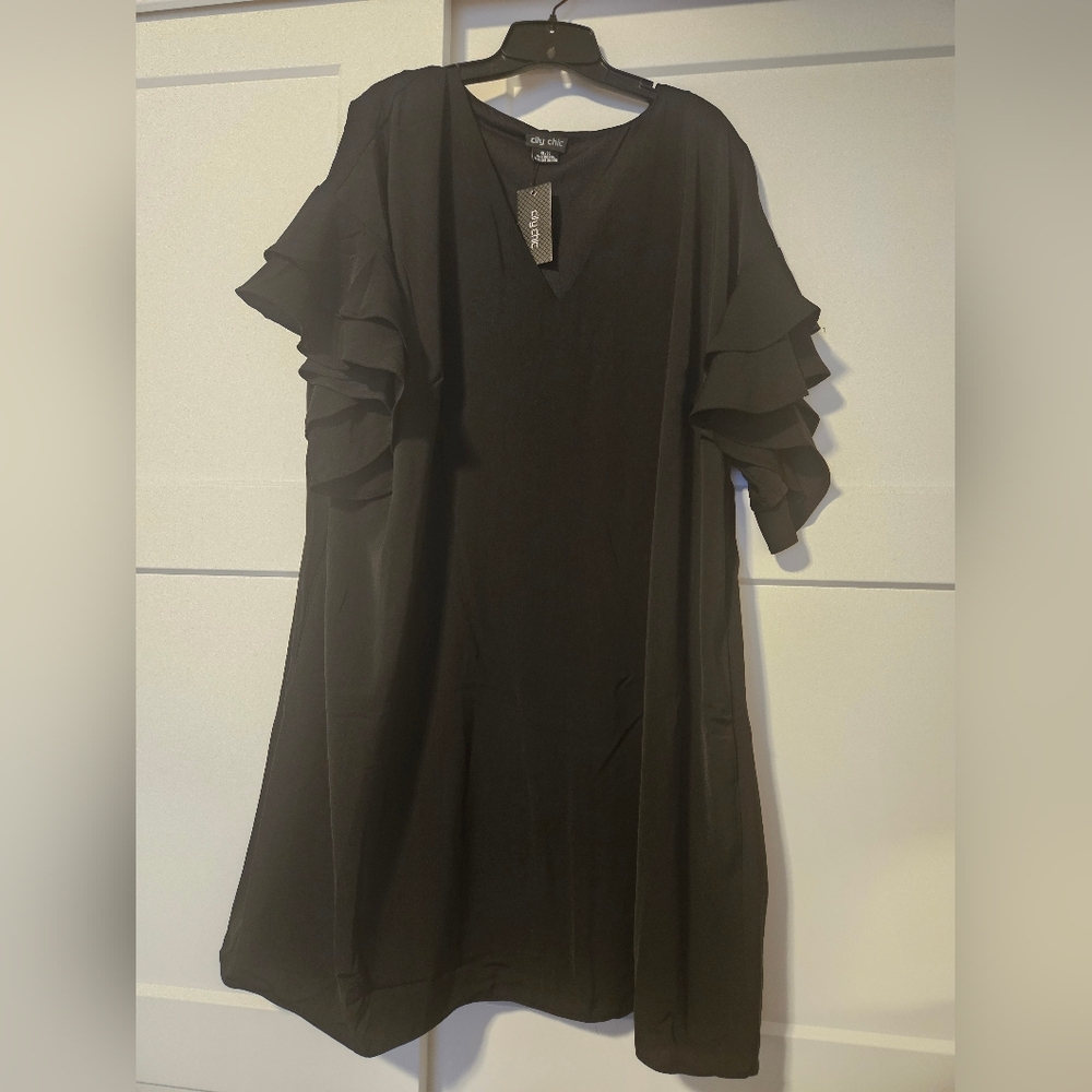 City Chic Double Frill A Line Dress